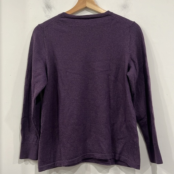 Merino Wool Purple Plum Crewneck Pullover Sweater S/M - Picture 7 of 9